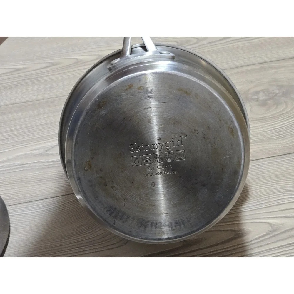 Skinnygirl Stainless‎ Steel Pot 2.7 Quart /w Lid Induction Ready Rare Pan Skinny